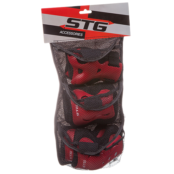 Комплект защиты для колен и локтей STG красный 1